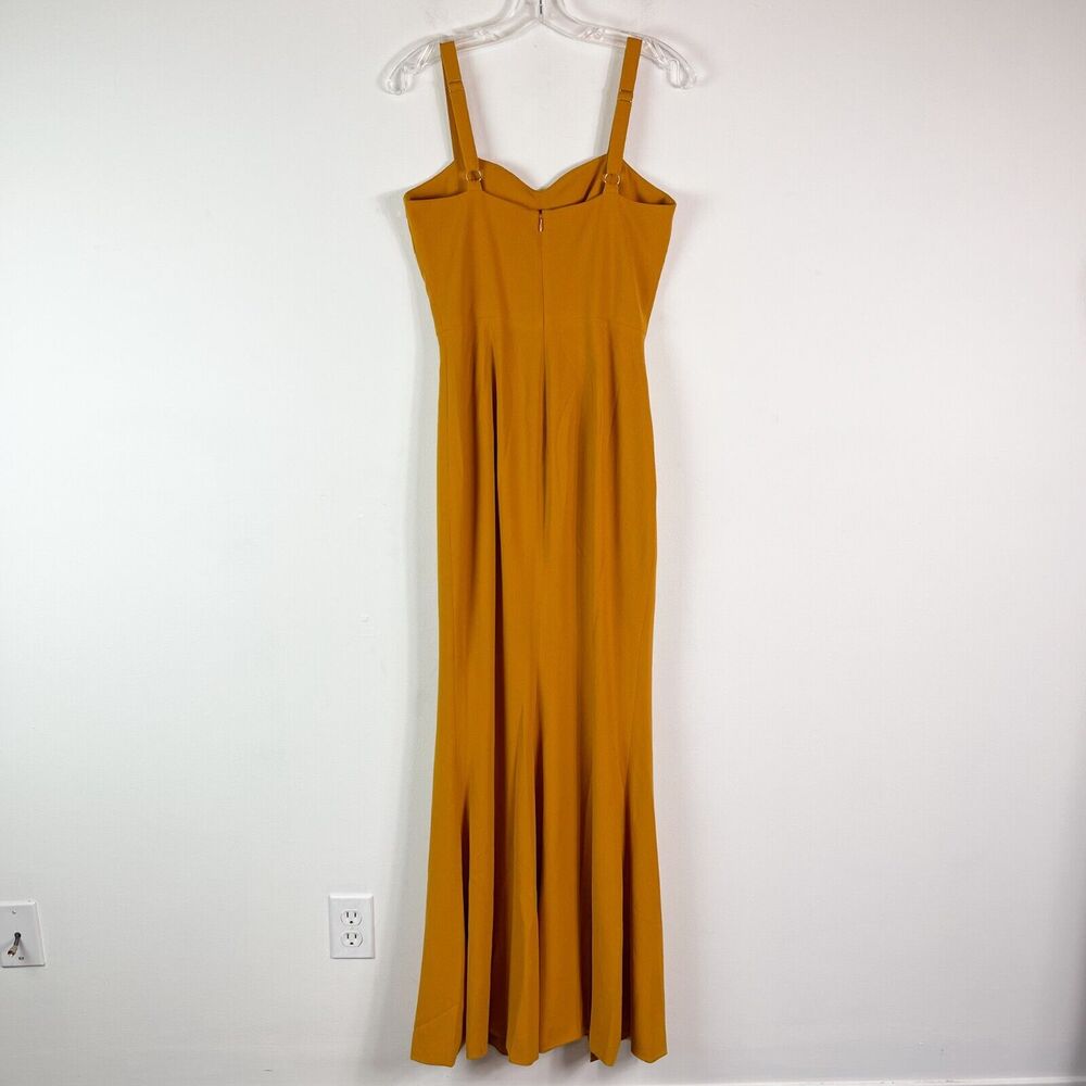 Dress The Population NWOT Yellow Brooke Twist Front Gown In Honey Maxi Dress S - Picture 3 of 5